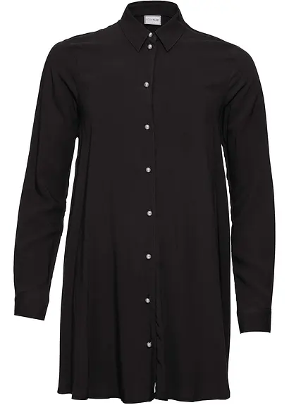 bonprix Figurumspielende Bluse in Long-Form mit Perlenverzierungen