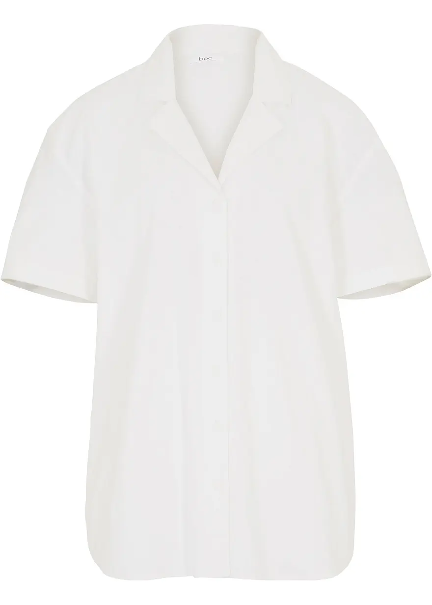 bonprix Figurumspielende Bluse mit Knöpfen im Oversized-Look - weiß