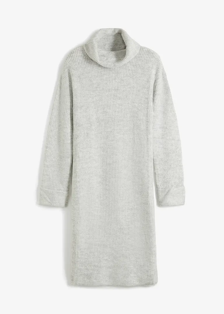 bonprix Figurumspielendes Strickkleid umschließt den Hals durch den Rollkragen aus Rippstrcik
