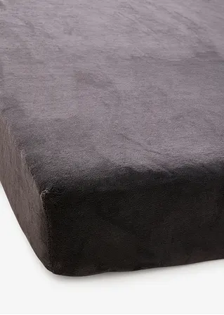 bonprix Flauschig weiches Spannbettlaken Cashmere Touch - grau