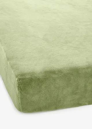 bonprix Flauschig weiches Spannbettlaken Cashmere Touch - grün