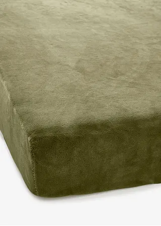 bonprix Flauschig weiches Spannbettlaken Cashmere Touch - grün