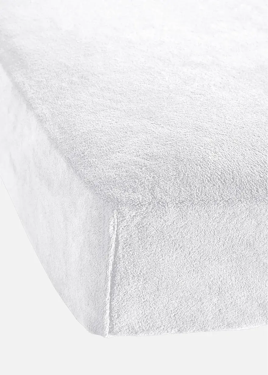 bonprix Flauschig weiches Spannbettlaken Cashmere Touch - weiß