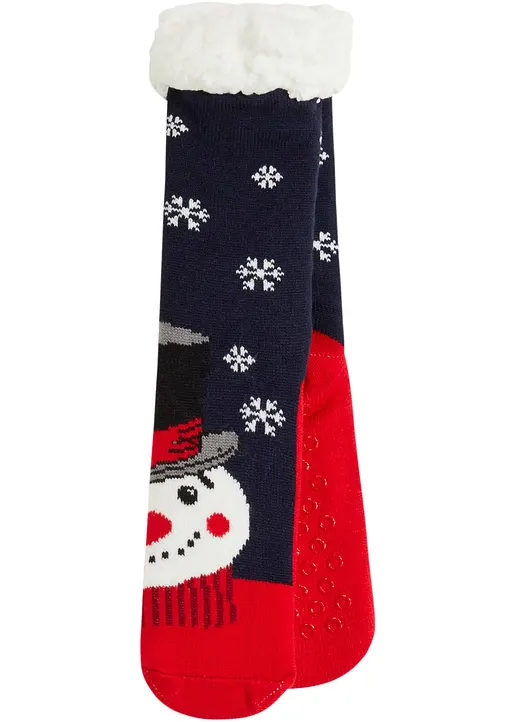 bonprix Flauschige Haussocke mit Fleece Futter - blau - Damen