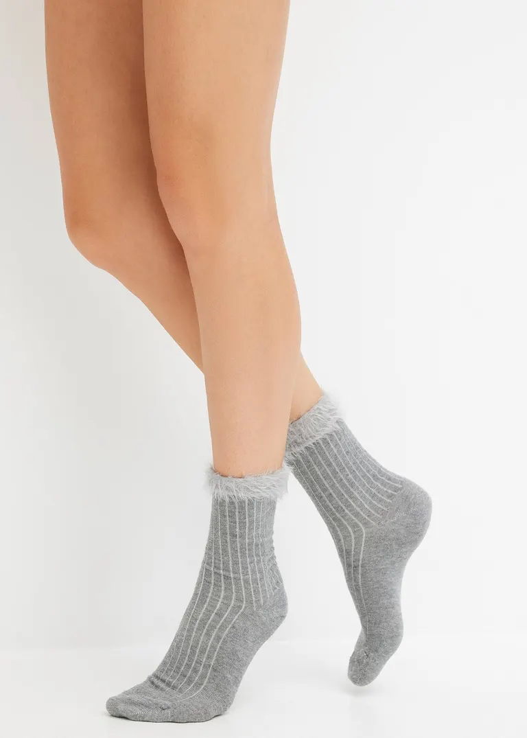 Bonprix Flauschige Socken Mit Rippstruktur Und Umschlagbündchen