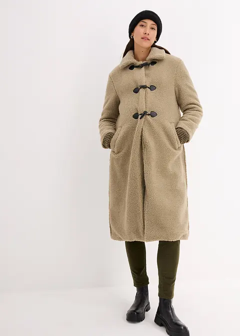 Bonprix Flauschiger Teddymantel Für Die Schwangerschaft Und Danach - Grün