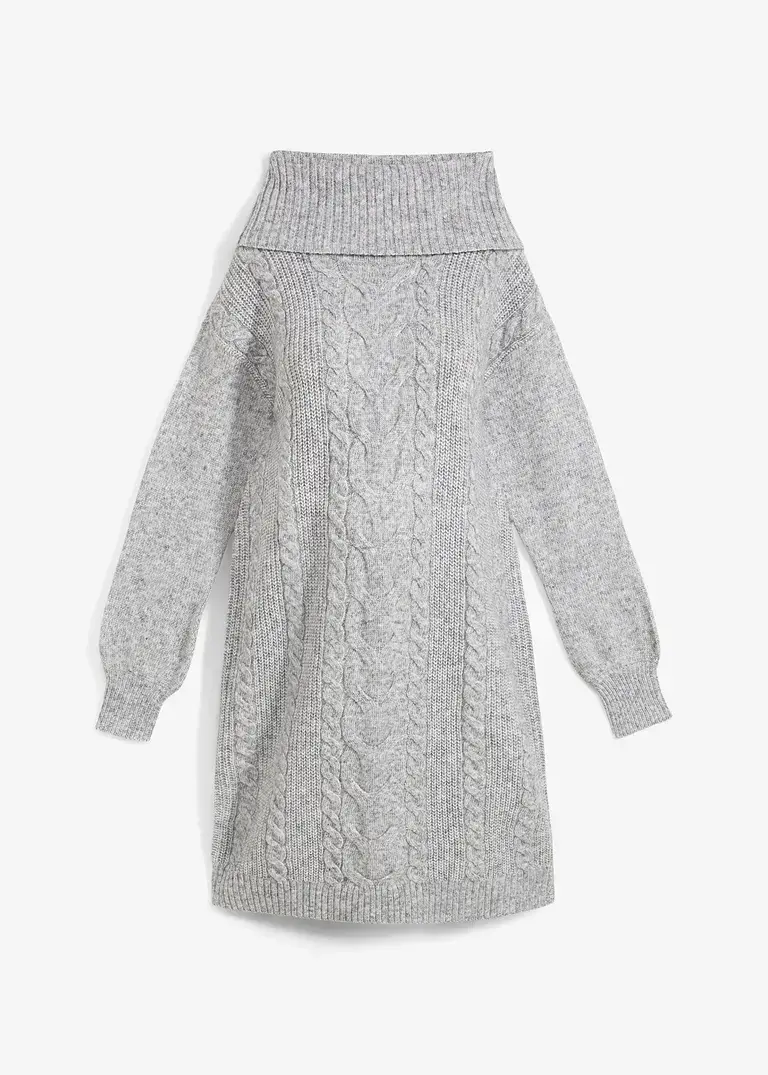 bonprix Flauschiges Umstandskleid für die Schwangerschaft - grau - Damen