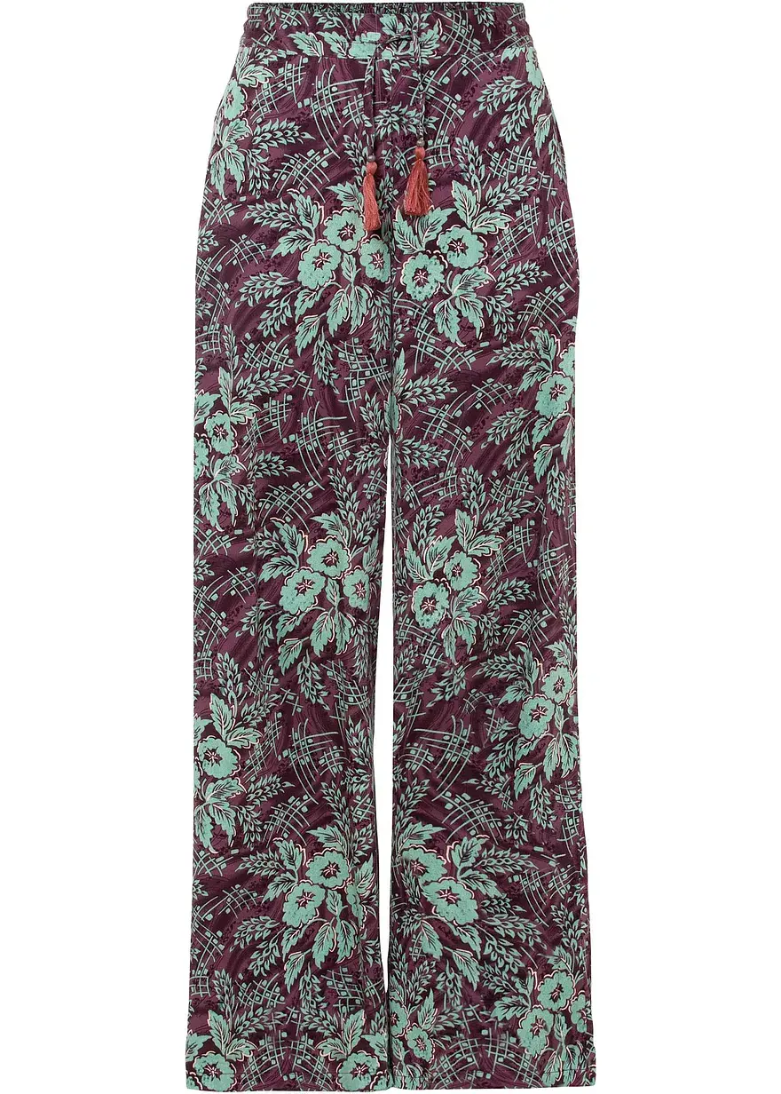 bonprix Fließende Palazzo-Hose aus fließender Viskose mit floralem Druck
