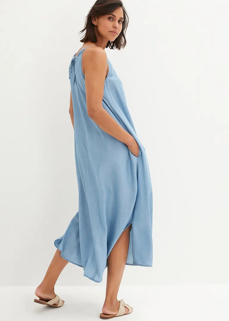 Bonprix Fließendes Jeanskleid Aus Lyocell - Blau - Damen