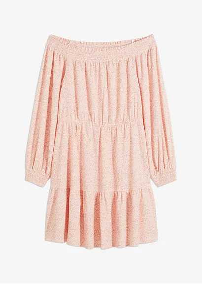 bonprix Floral bedrucktes Kleid aus modischem Crepe-Jersey - rosa - Damen