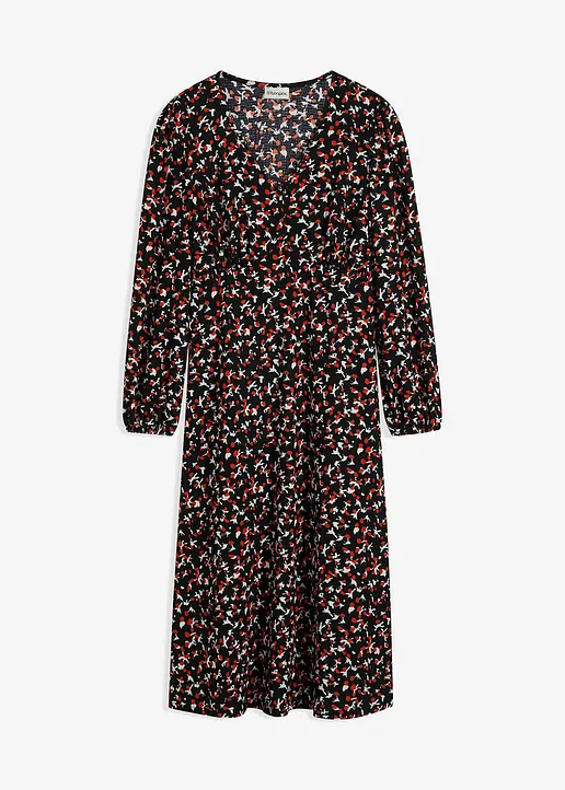 bonprix floral bedrucktes Midikleid aus modischem Crepe-Jersey