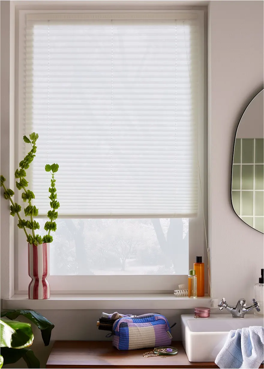 Bonprix Freihängendes Plissee-Rollo Mit Klettband - Weiß