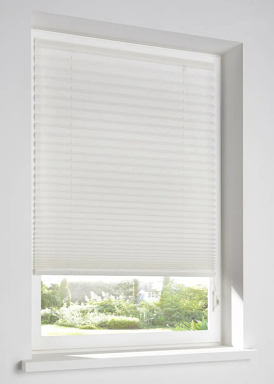 bonprix Freihängendes Plissee-Rollo mit Klettband - weiß