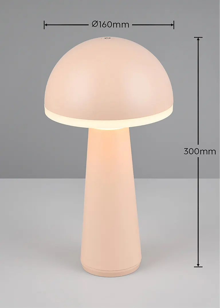 Bonprix Für In-und Outdoor: Akku Tischleuchte In Pilzform - Beige