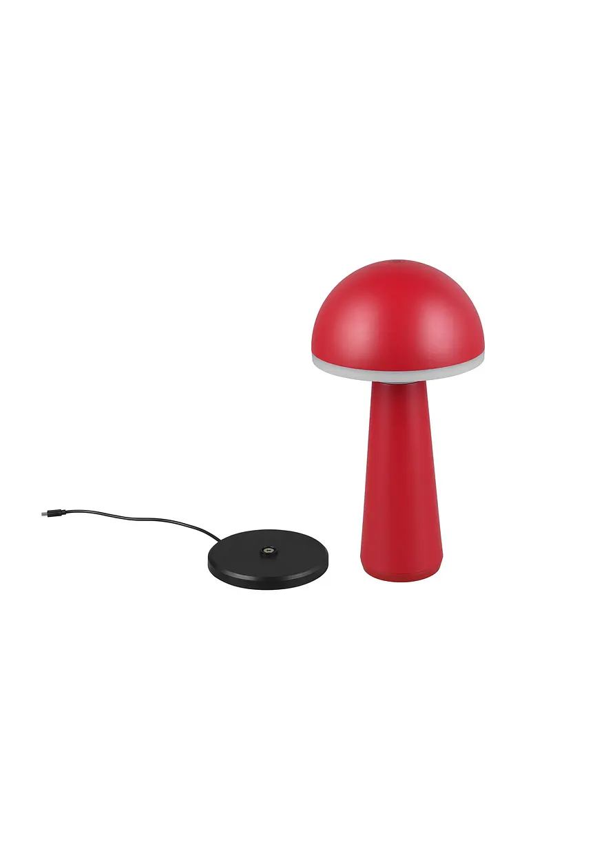 Bonprix Für In-und Outdoor: Akku Tischleuchte In Pilzform - Rot