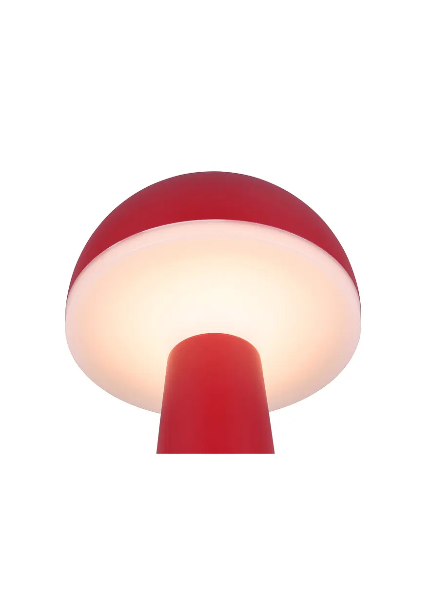 Bonprix Für In-und Outdoor: Akku Tischleuchte In Pilzform - Rot