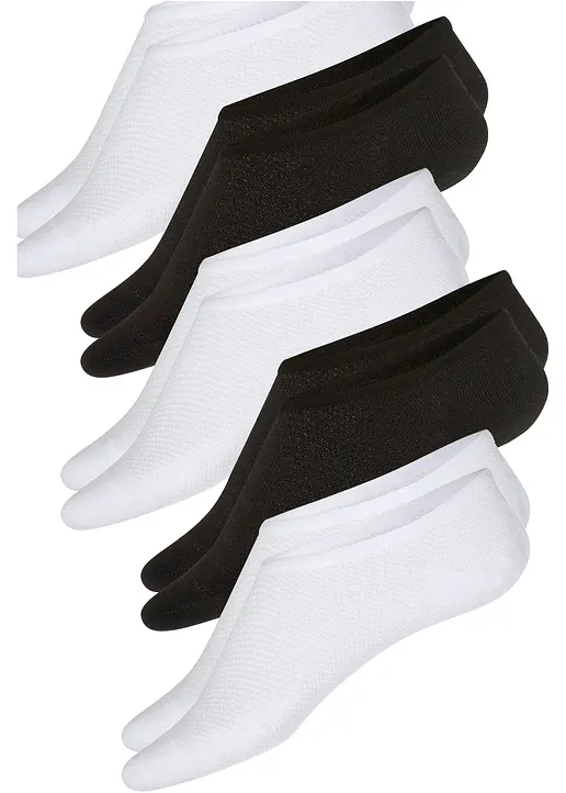 bonprix Füßlinge (5er Pack) aus kühlendem Polyamid - weiß/schwarz - Damen