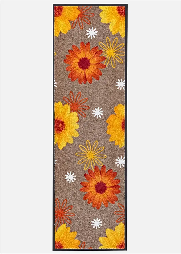 Bonprix Fußmatte Mit Blumenmotiv Für Einen Wohnlichen Akzent - Orange