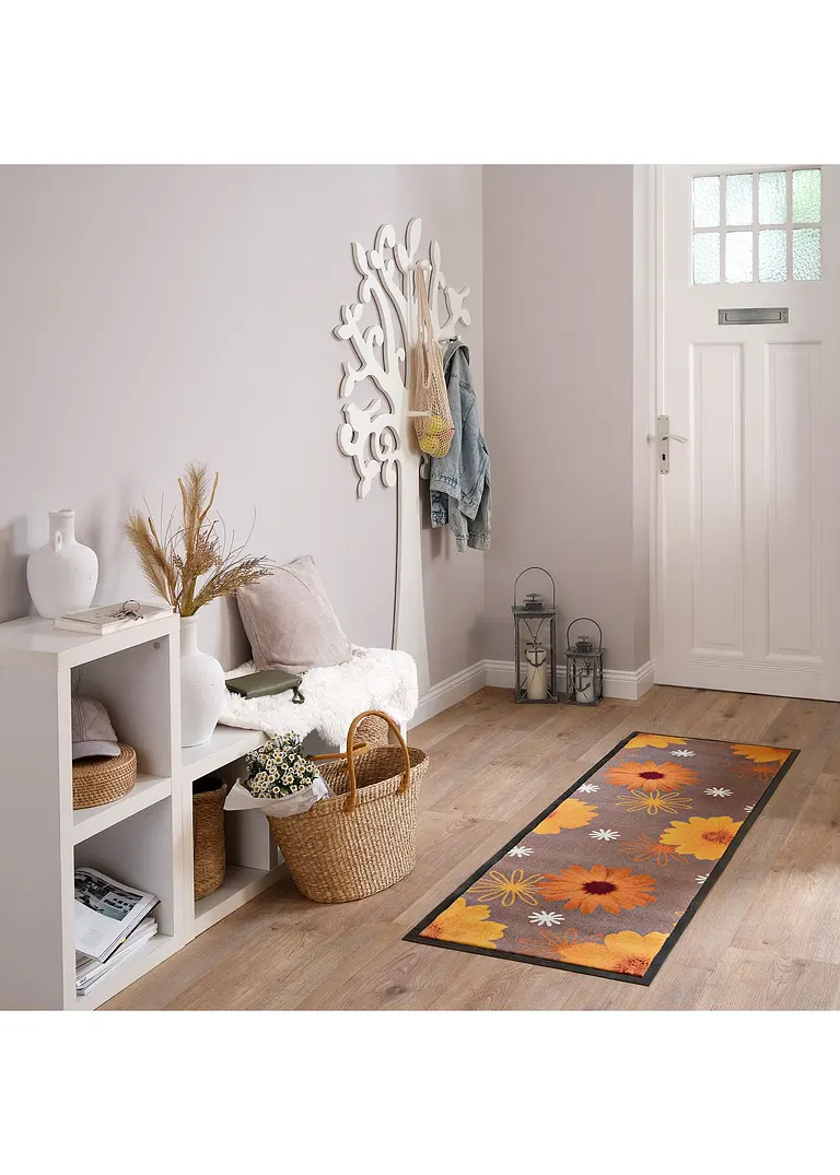 Bonprix Fußmatte Mit Blumenmotiv Für Einen Wohnlichen Akzent - Orange
