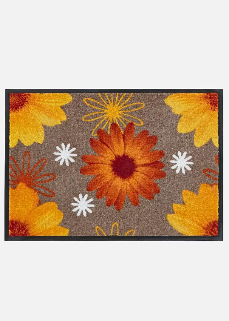 bonprix Fußmatte mit Blumenmotiv für einen wohnlichen Akzent - orange