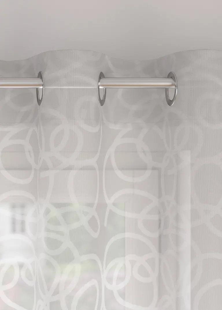 Bonprix Gardinenschal Im Topmodernen Ton-in-Ton-Design - Weiß Ösen