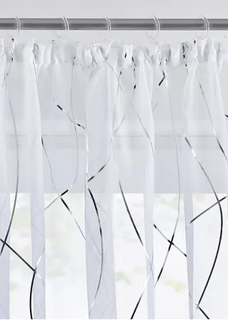 Bonprix Gardinenschal Mit Glänzenden Details - Weiß Kräuselband