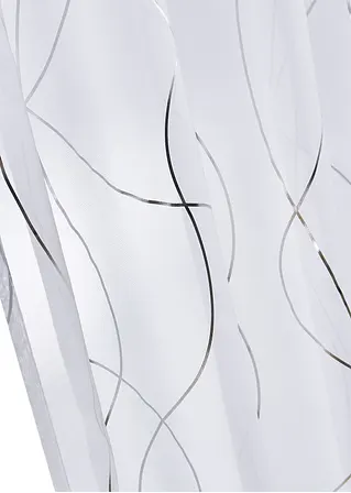 Bonprix Gardinenschal Mit Glänzenden Details - Weiß Kräuselband