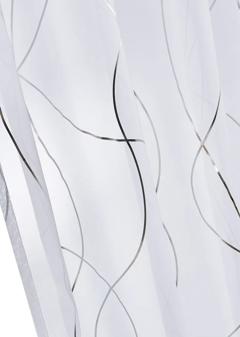 Bonprix Gardinenschal Mit Glänzenden Details - Weiß Schlaufen