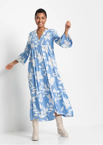 Bonprix Geblümtes Maxikleid Mit V-Ausschnitt Aus Nachhaltiger Viskose