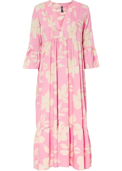 bonprix Geblümtes Maxikleid mit V-Ausschnitt aus nachhaltiger Viskose