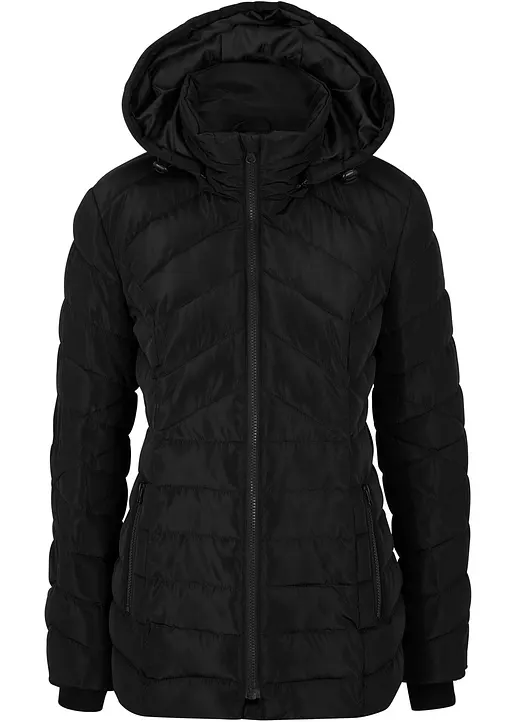 bonprix Gefütterte Outdoorjacke mit seitlichen Eingriffstaschen und Kapuze