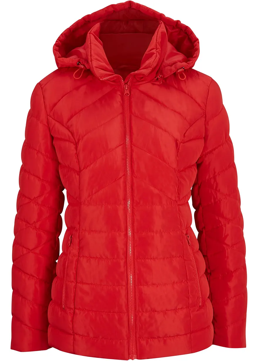 bonprix Gefütterte Outdoorjacke mit seitlichen Eingriffstaschen und Kapuze