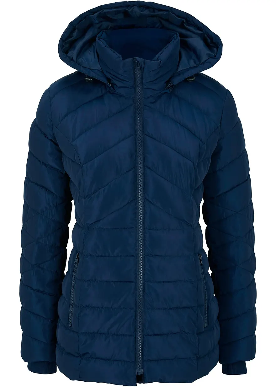 bonprix Gefütterte Outdoorjacke mit seitlichen Eingriffstaschen und Kapuze