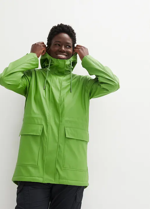 Bonprix Gefütterte Regenjacke Aus Wasserdichtem Material Weit Geschnitten