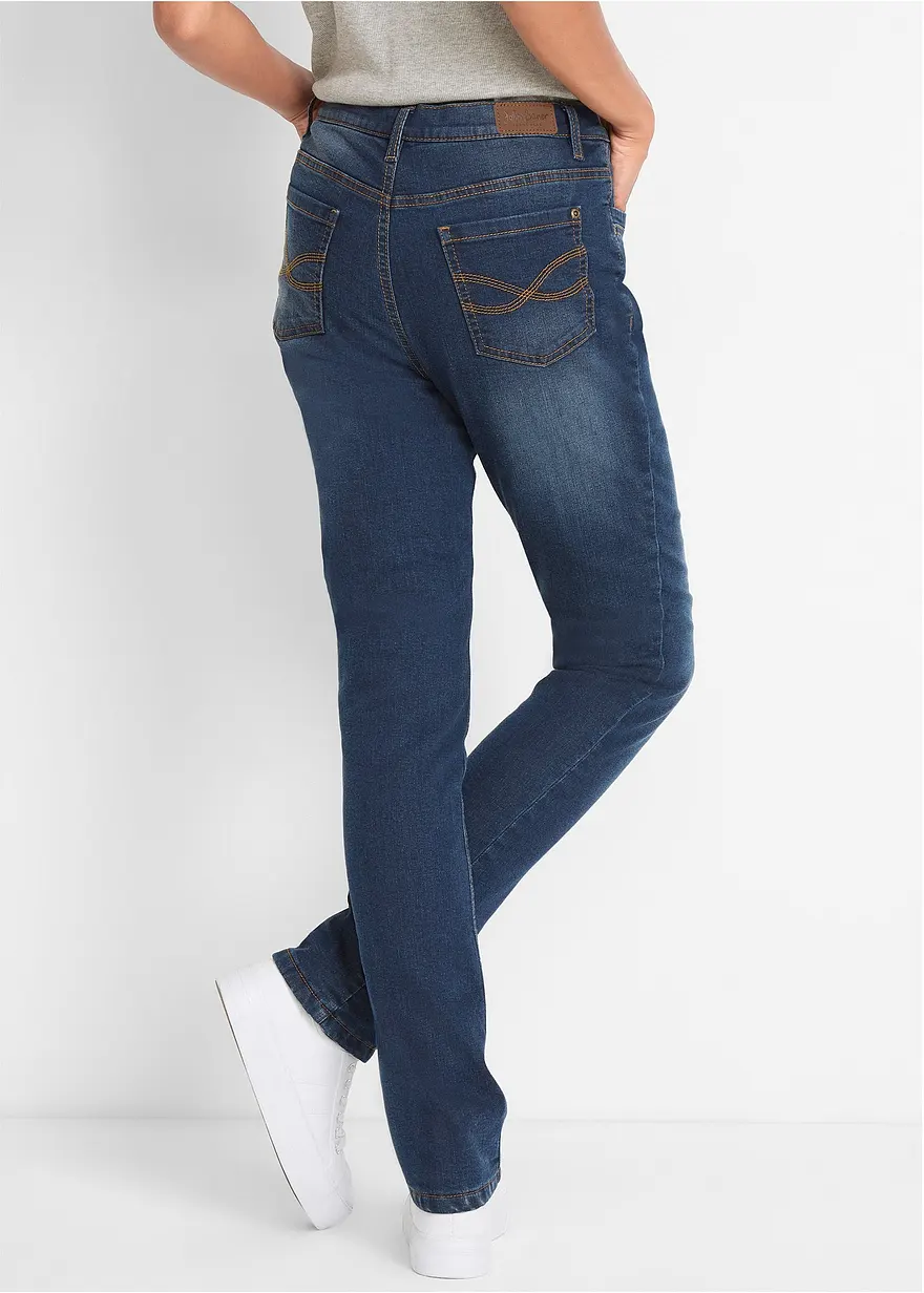 Bonprix Gefütterte Stretch-Jeans Im Five-Pocket-Schnitt - Blau Regular