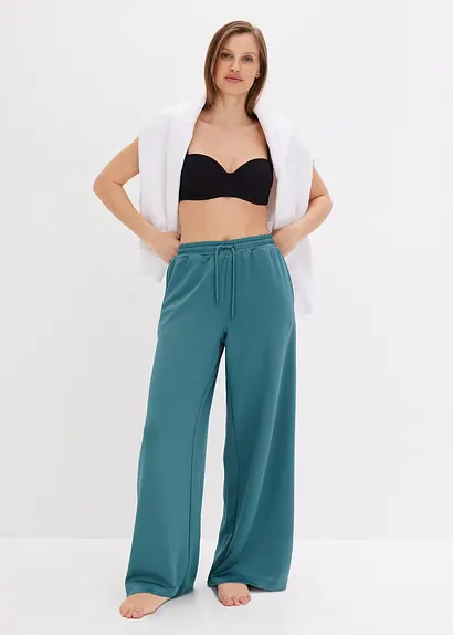Bonprix Gemütliche Ultrasofte Loungewear Hose Mit Seitentaschen - Petrol