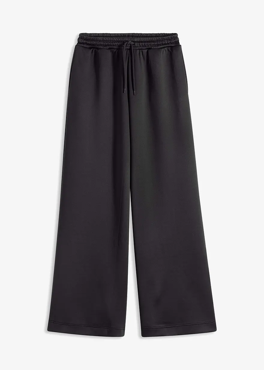 bonprix Gemütliche ultrasofte Loungewear Hose mit Seitentaschen - schwarz