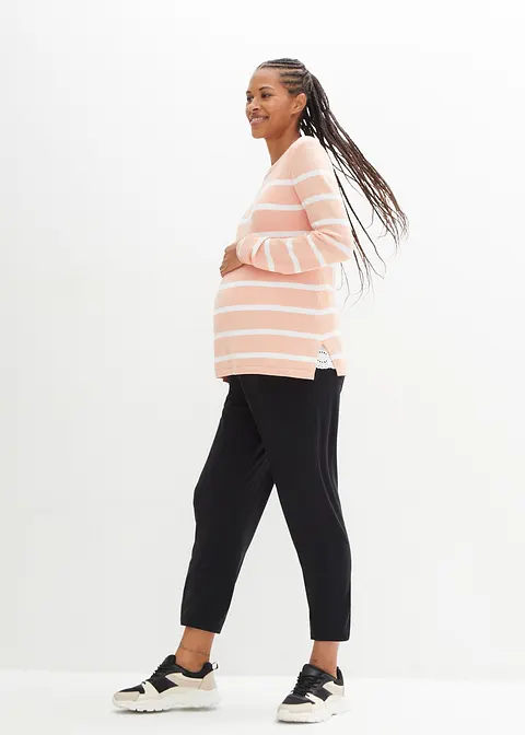 Bonprix Gemütliche Umstands-Loungehose Mit Viskose-Anteil - Schwarz