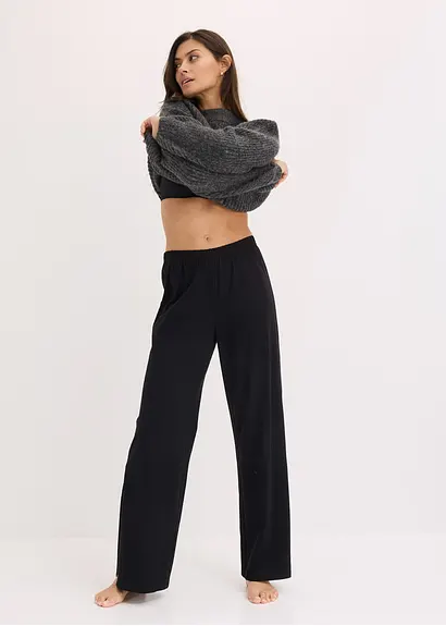 Bonprix Gemütliche Weite Loungewear High-waisted Hose Mit Seitenschlitz