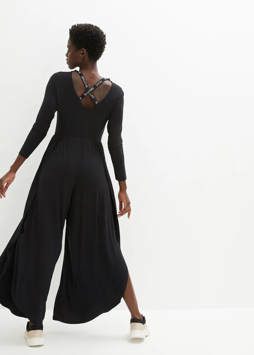 Bonprix Gemütlicher Jumpsuit Aus Weichem Material Mit Ausgestelltem Bein