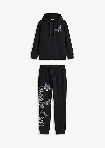 Bonprix Gemütlicher Mädchen Jogginganzug (2-tlg. Set) Im Homewear Design Mit Bindeband