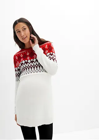 Bonprix Gemütlicher Pullover Für Die Schwangerschaft Und Danach - Weiß