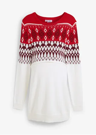 bonprix Gemütlicher Pullover für die Schwangerschaft und danach - weiß