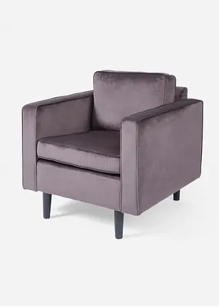 Bonprix Gemütlicher Sessel Mit Weichem Samtbezug - Grau 3-Sitzer Sofa