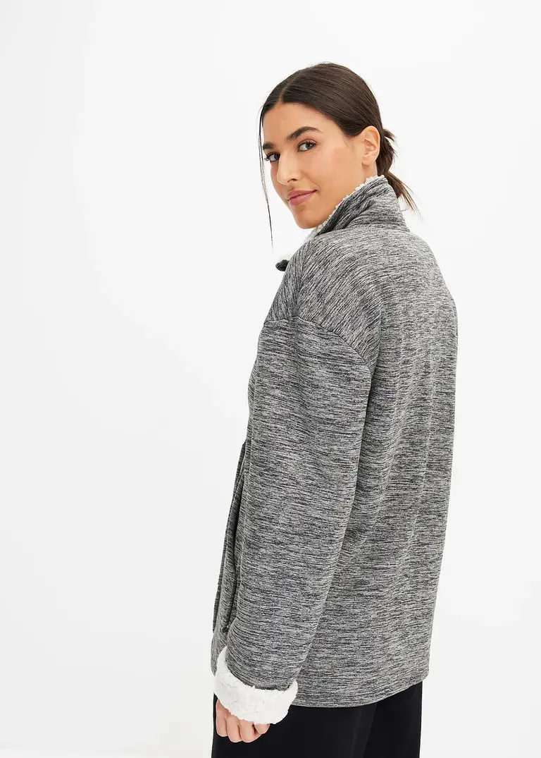 Bonprix Gemütlicher Weit Geschnittene Loungewear Hausjacke - Grau - Damen