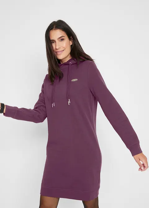 Bonprix Gemütliches Kapuzenkleid Mit Stylischen Details - Lila