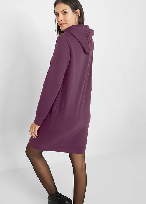 Bonprix Gemütliches Kapuzenkleid Mit Stylischen Details - Lila