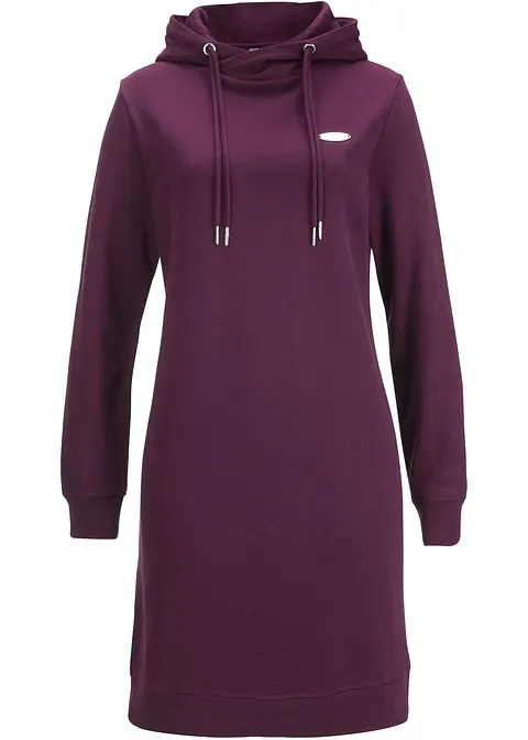 bonprix Gemütliches Kapuzenkleid mit stylischen Details - lila