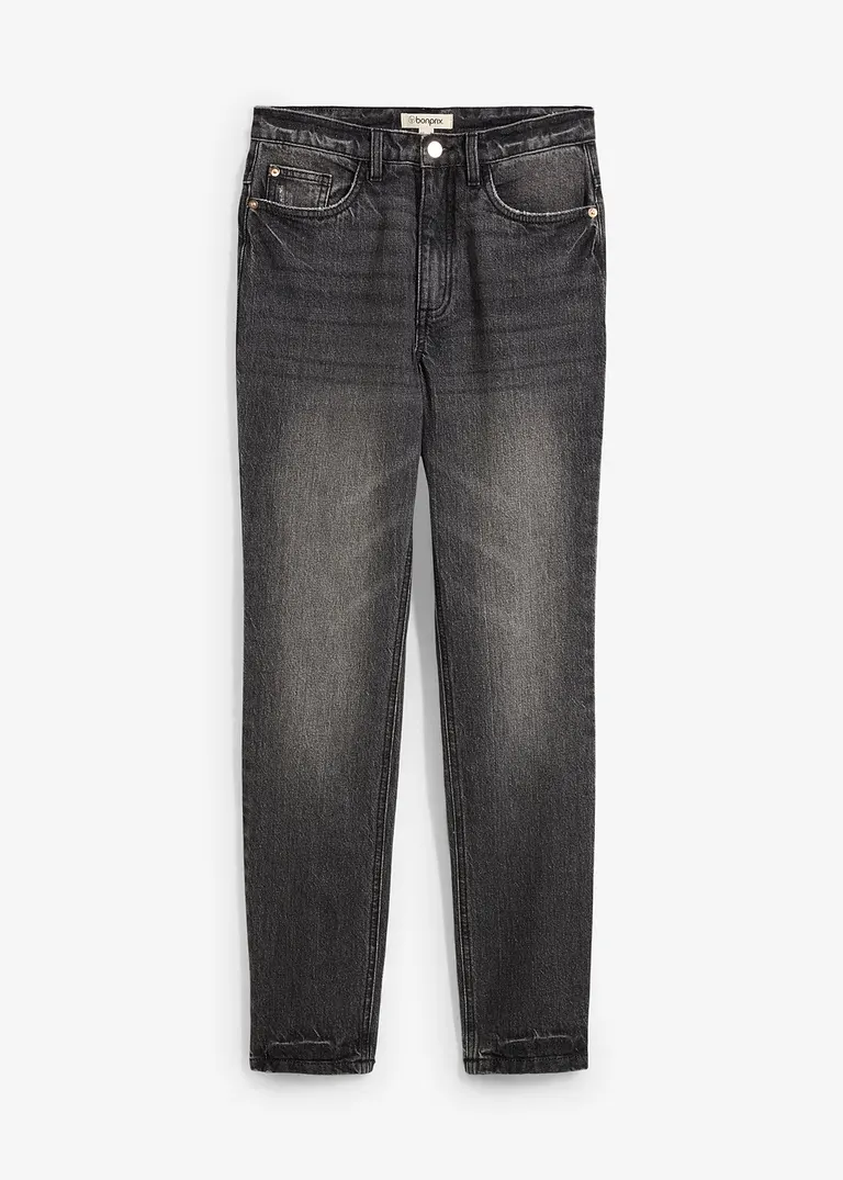 bonprix Gerade Jeans mit hohem Bund aus einem festen Baumwolldenim der sich zunächst etwas steif anfühlt und durch häufiges Tragen weicher und lockerer wird