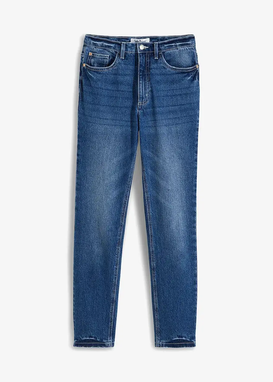 bonprix Gerade Jeans mit hohem Bund aus einem festen Baumwolldenim der sich zunächst etwas steif anfühlt und durch häufiges Tragen weicher und lockerer wird